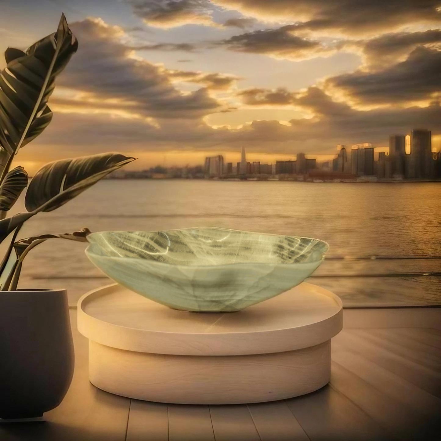 White Stratus Onyx Small Centerpiece