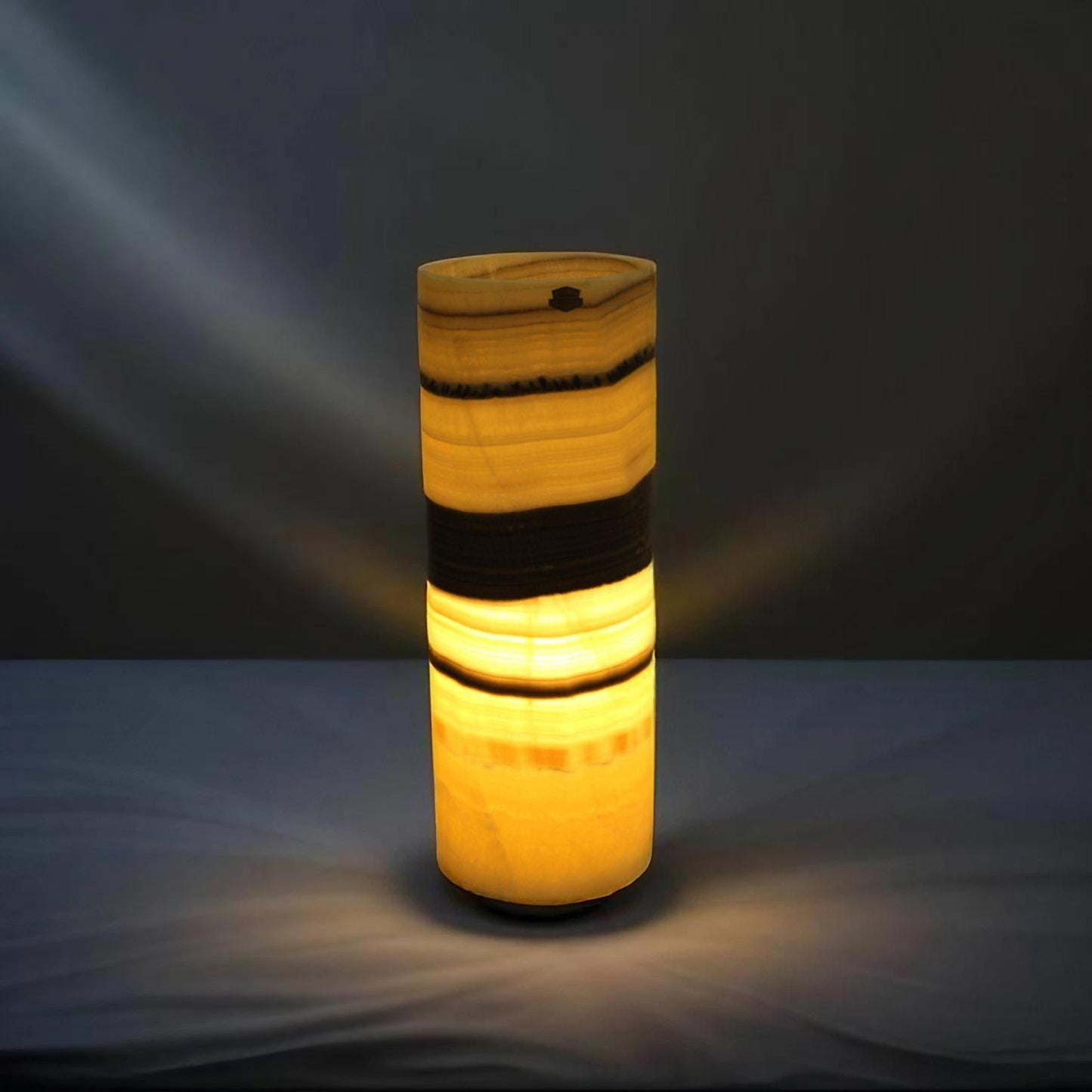 Orange Calico Onyx Lamp