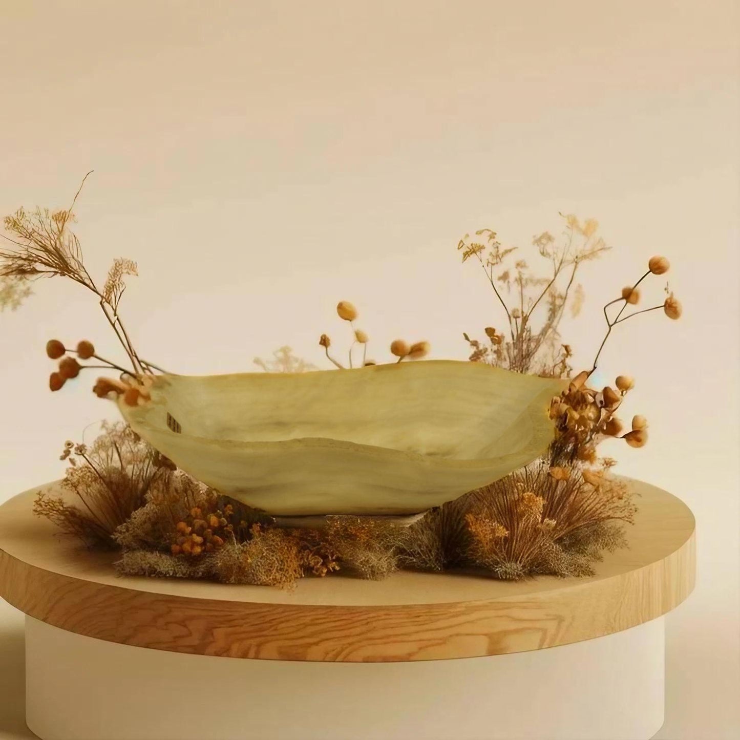 Beige Small Onyx Centerpiece