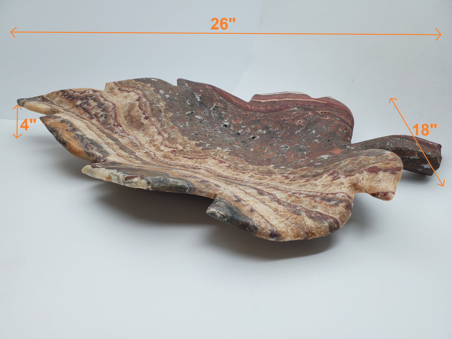 Beige & Red Oak Leaf Marble Centerpiece