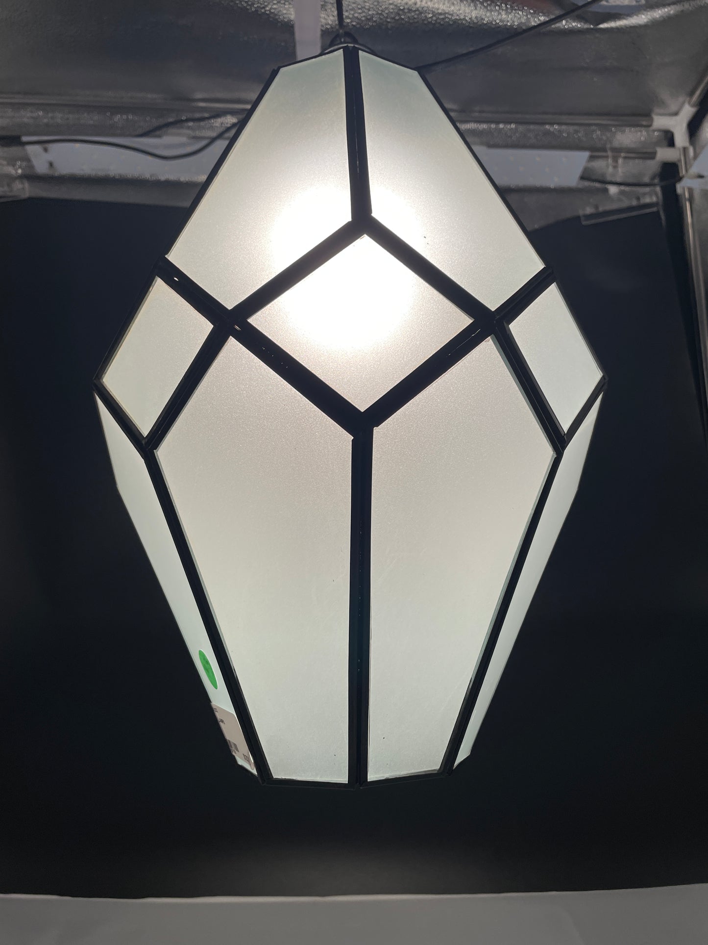 Medium Frosted Glass Geometric Pendant Light