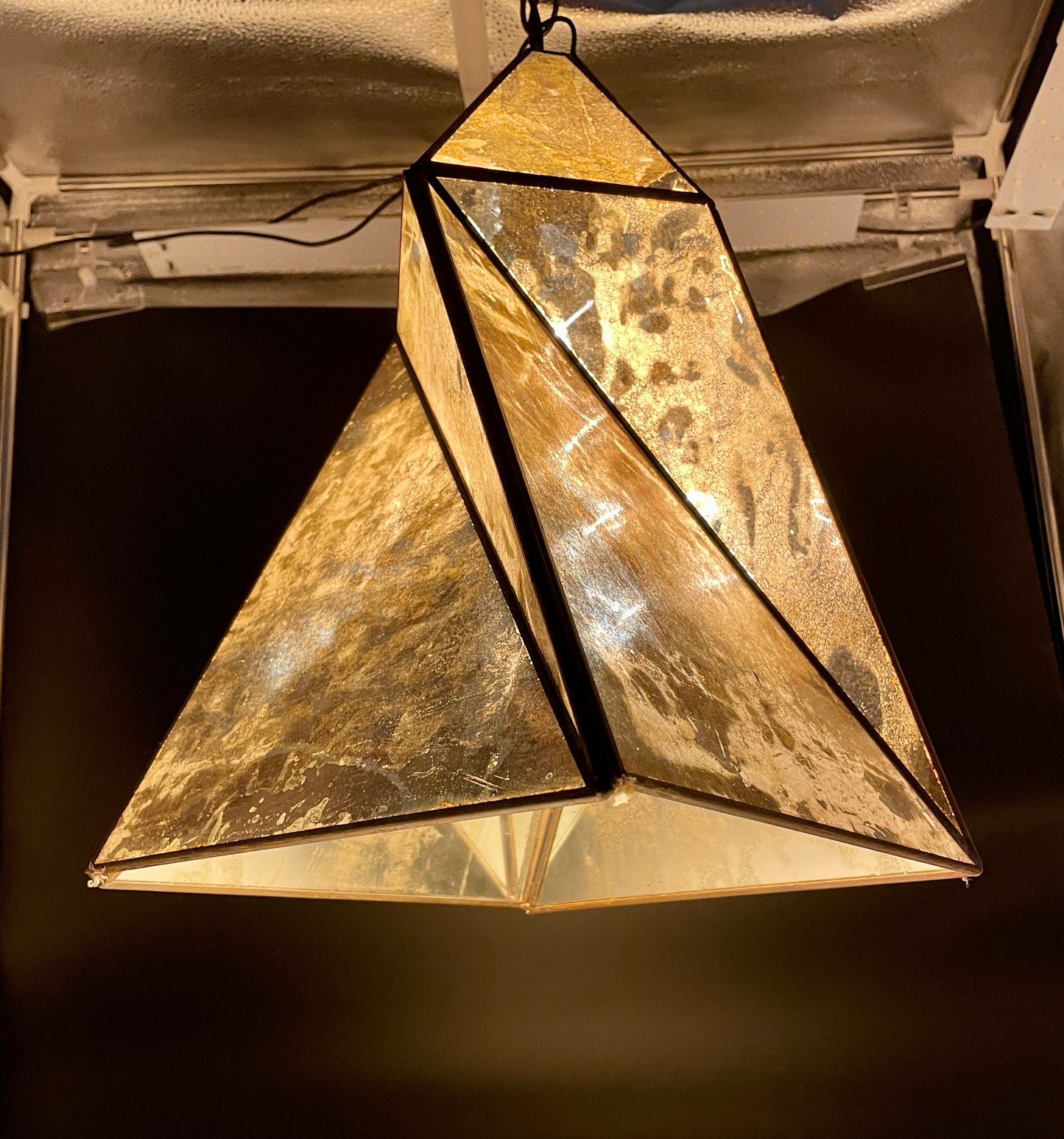 Gold Tin Geometric Ceiling Pendant Lamp- DISCOUNTED