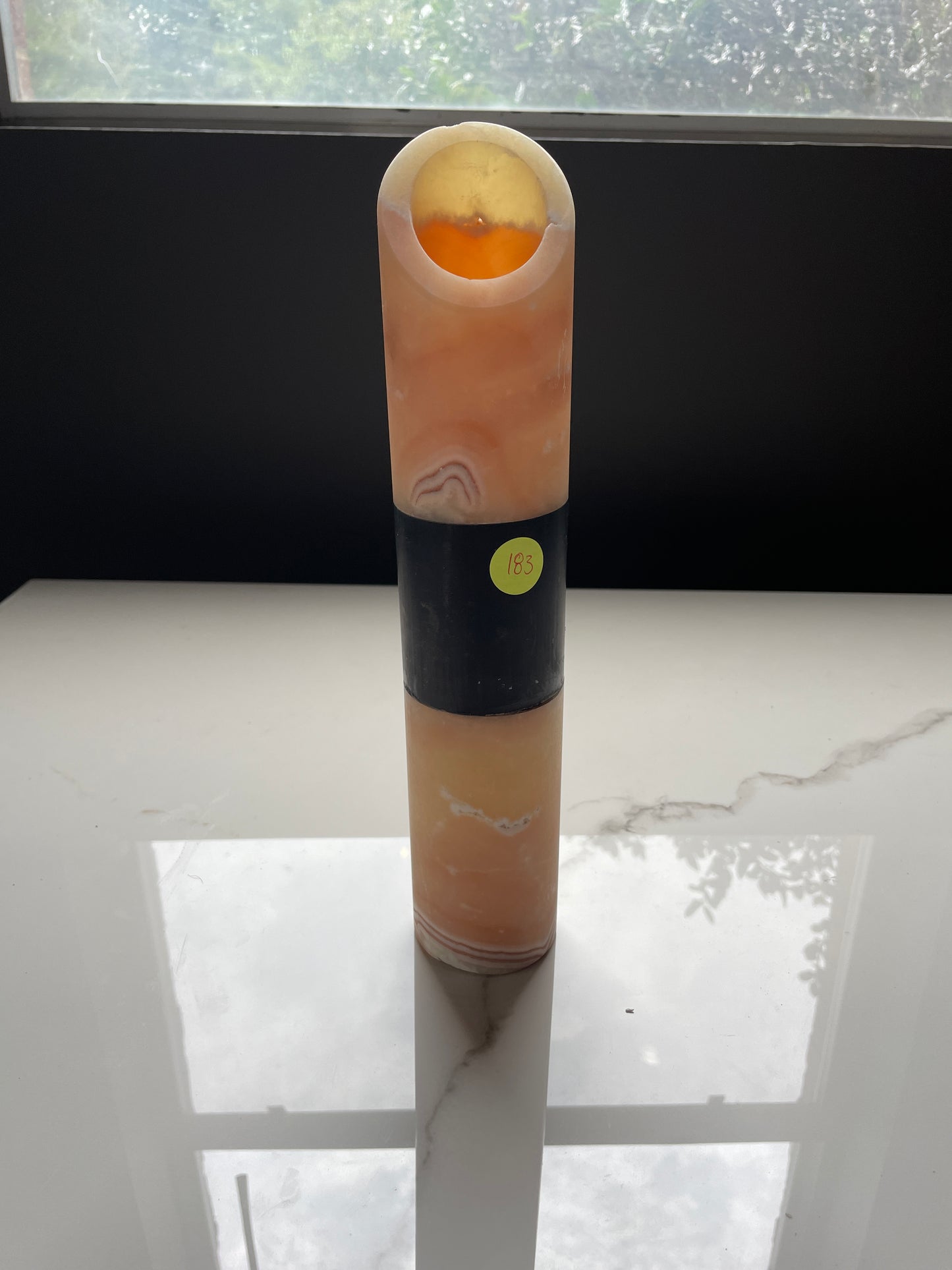 Beige Medium Decorative Onyx Flower Vase Set