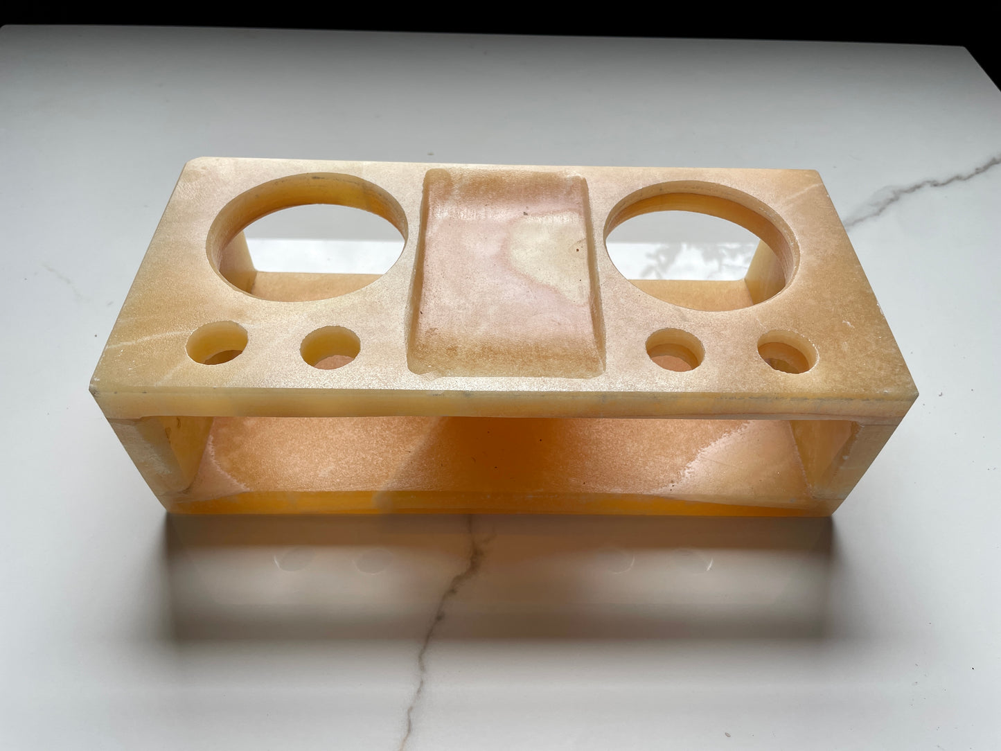 Beige Decorative Onyx Bathroom Set