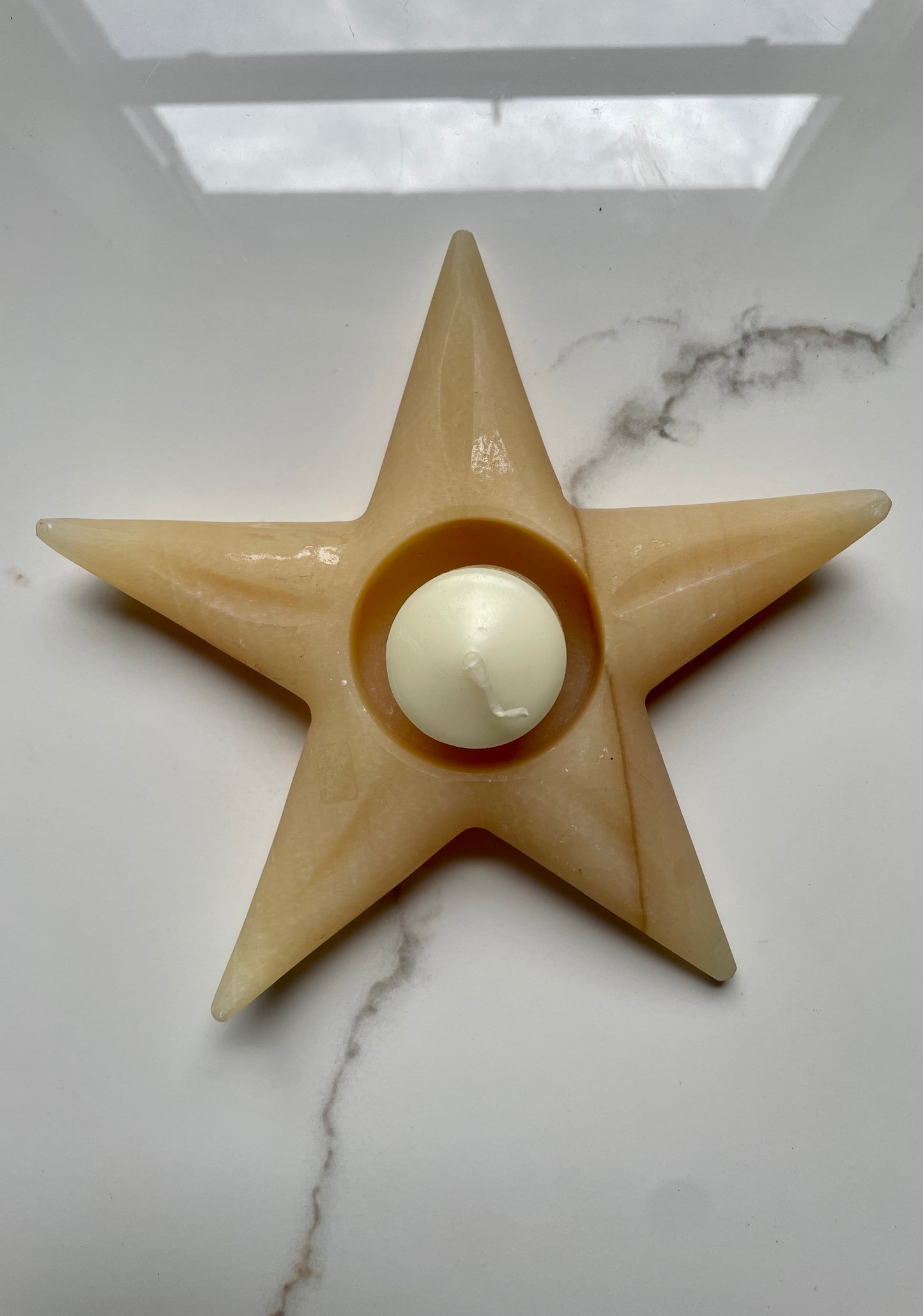 Star/Tray Beige Decorative Onyx Set