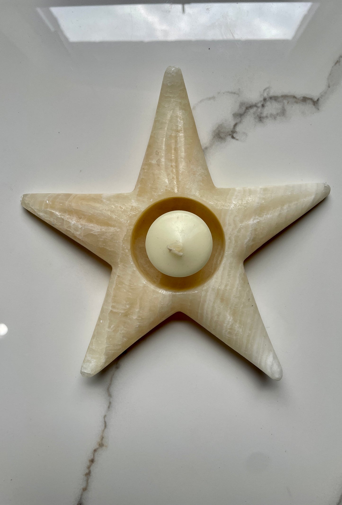 Star/Tray Beige Decorative Onyx Set
