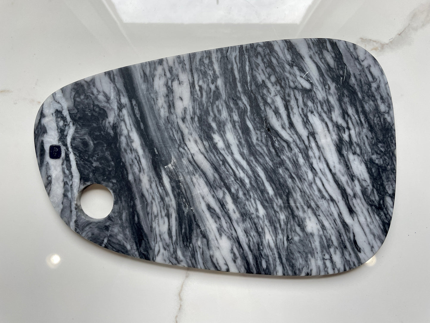 Dark Gray Asymmetric Marble Cutting Board