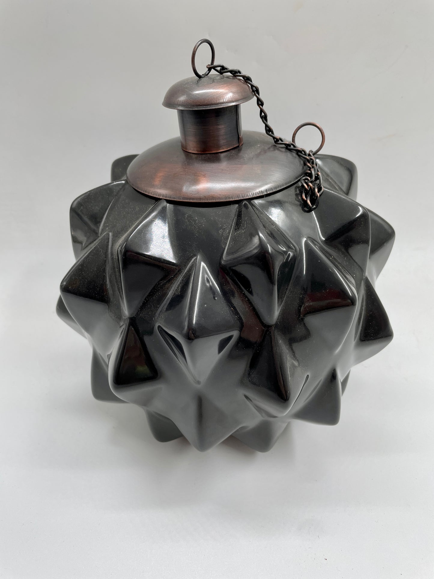 Black Spikes Patterned Citronella Ceramic Sphere