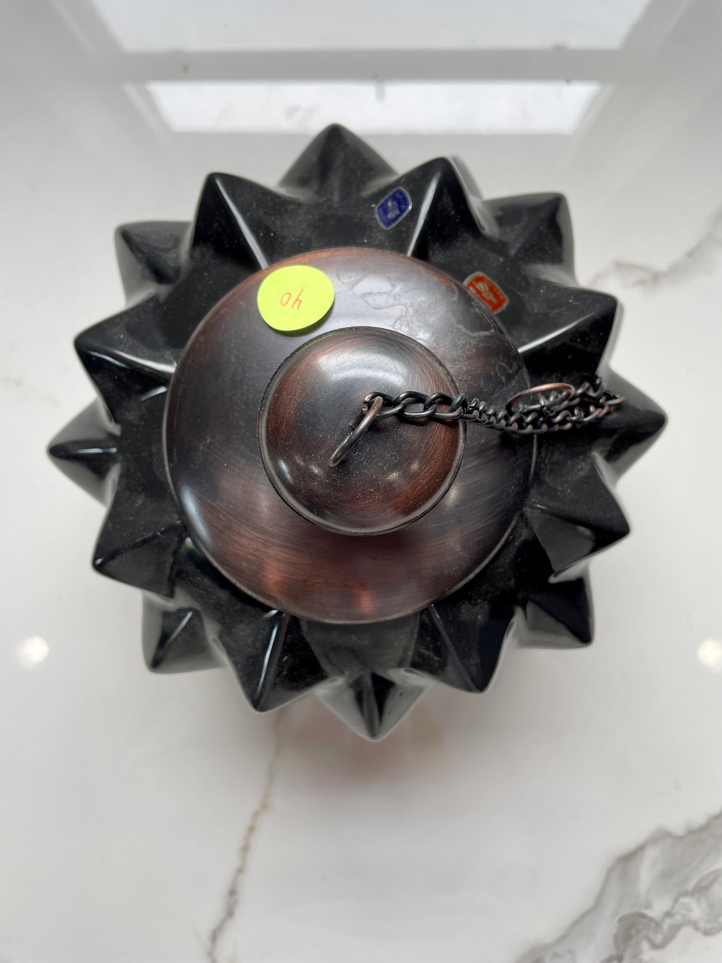 Black Spikes Patterned Citronella Ceramic Sphere