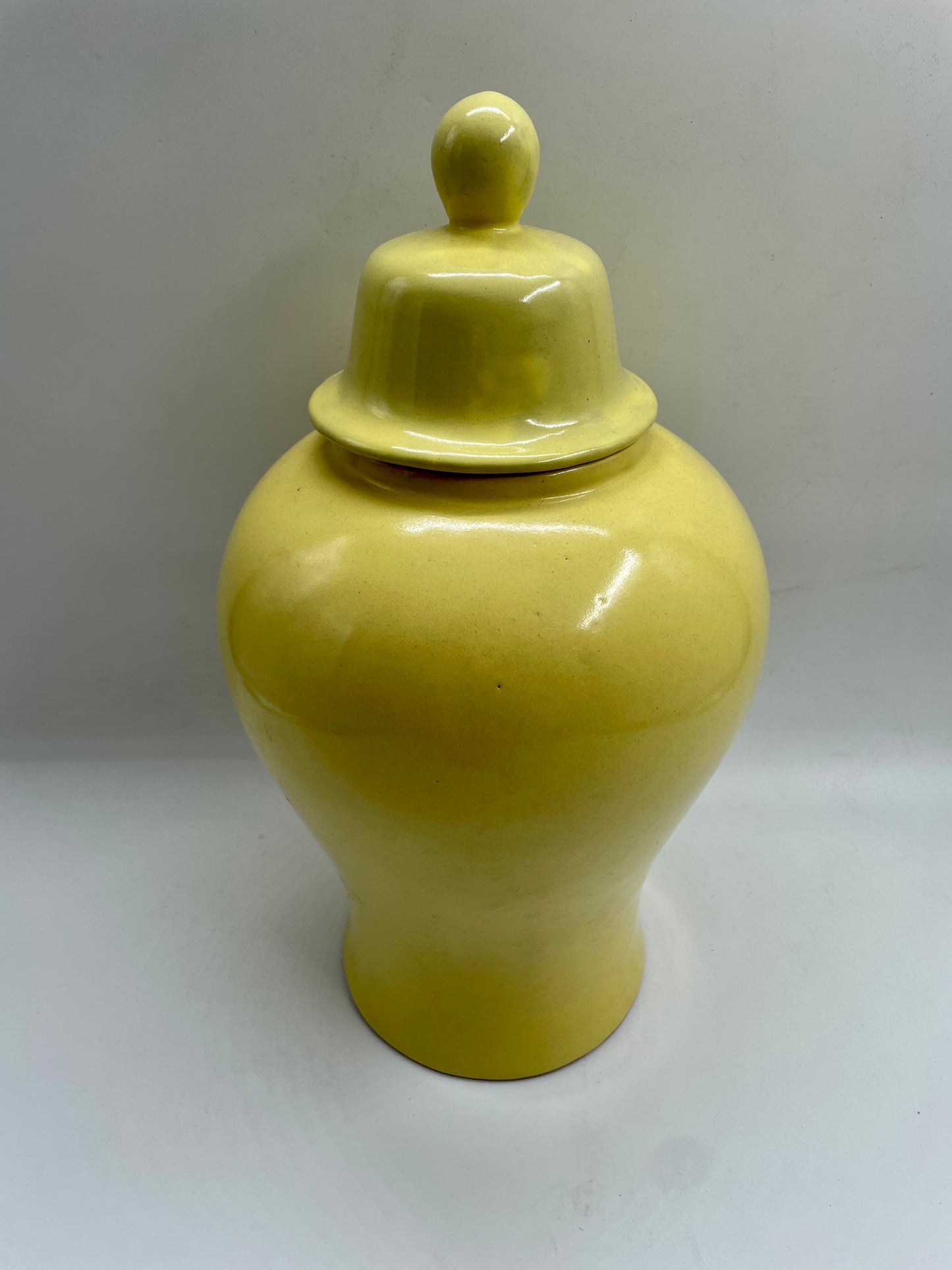 Medium Yellow Ceramic Urn