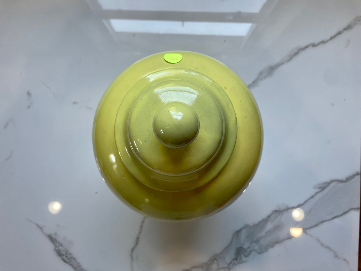 Medium Yellow Ceramic Urn
