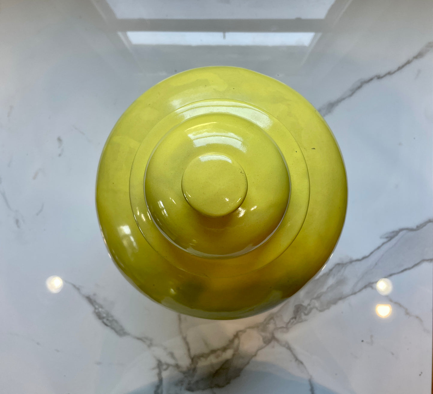 Large Yellow Ceramic Urn