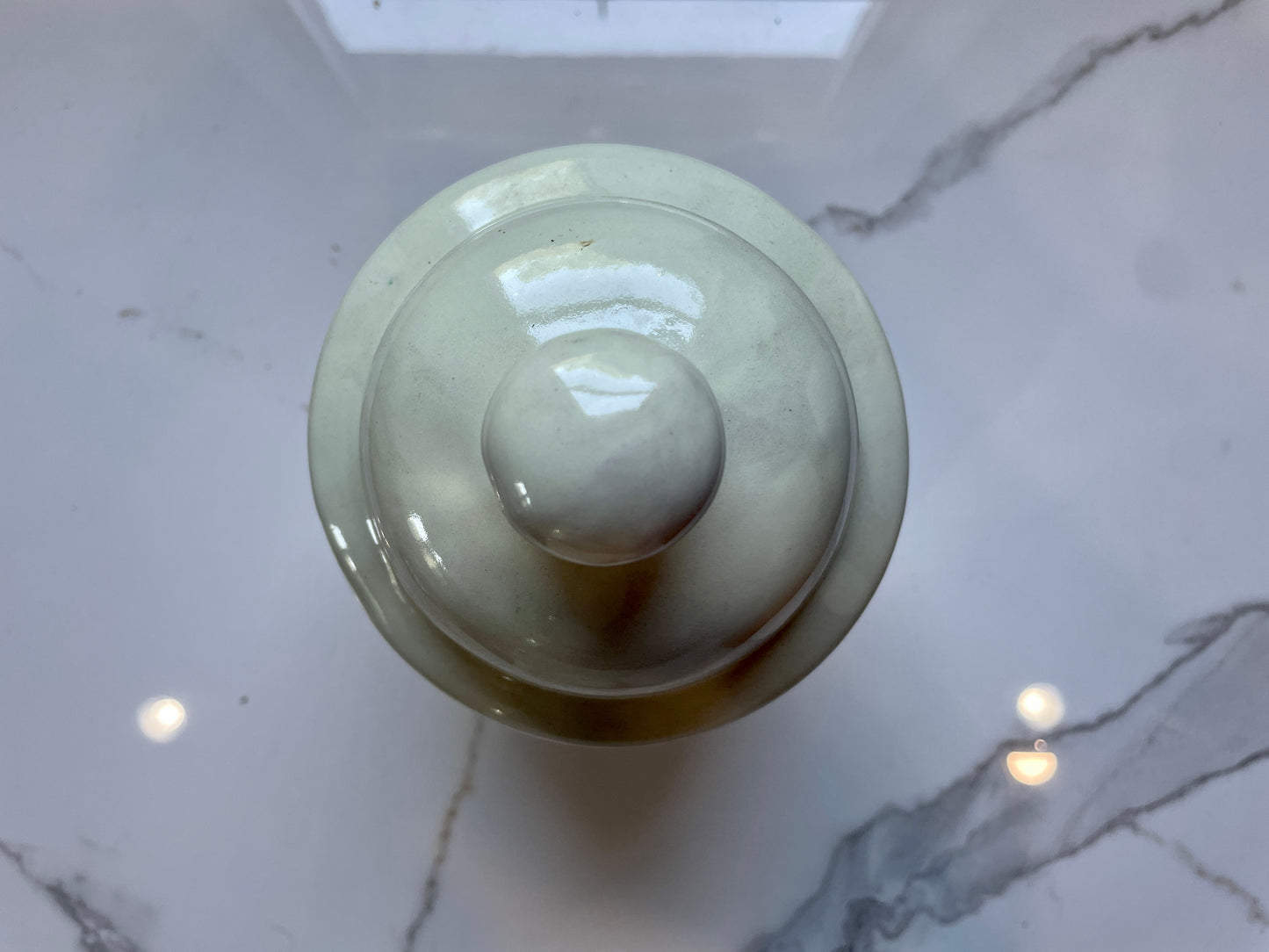 Small Beige Ceramic Urn
