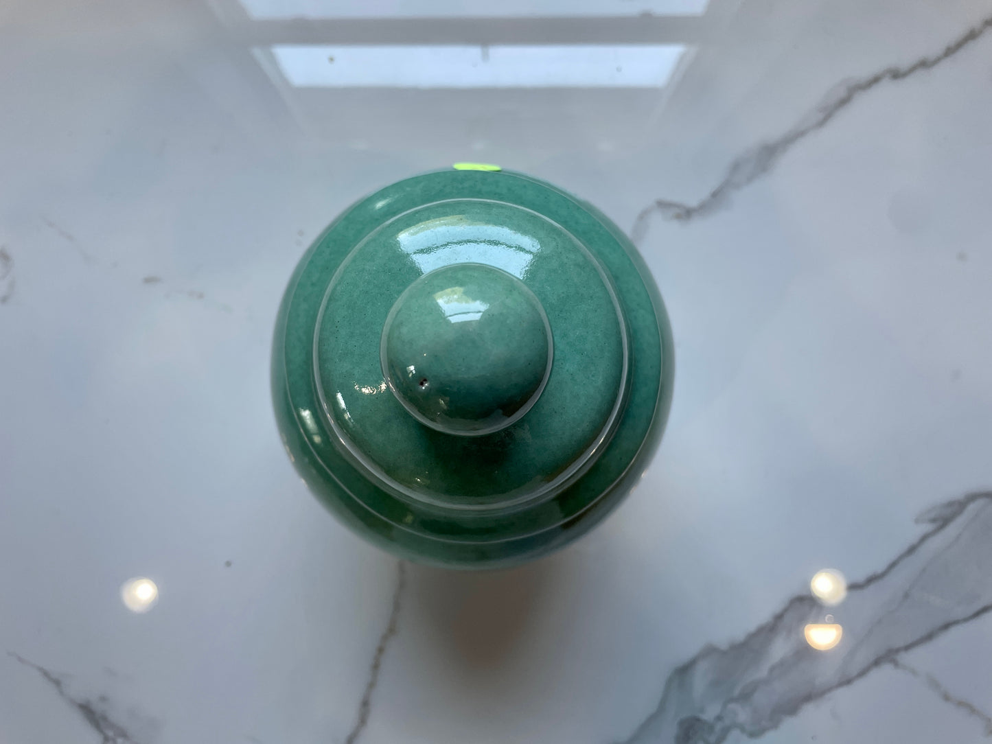 Small Green Ceramic Urn