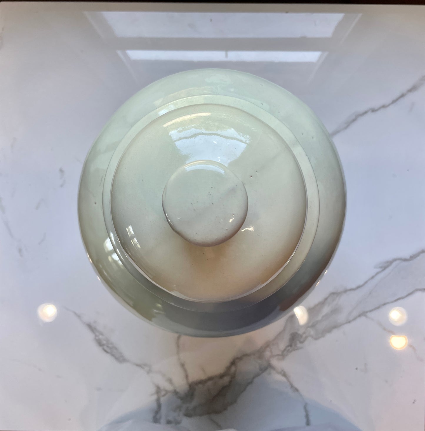 Large Beige Ceramic Urn