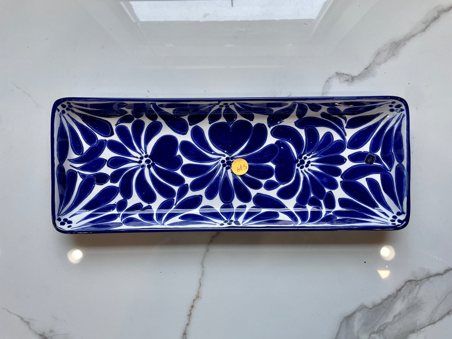 Blue And White Spoon and Tray 2pc Talavera Tray Set