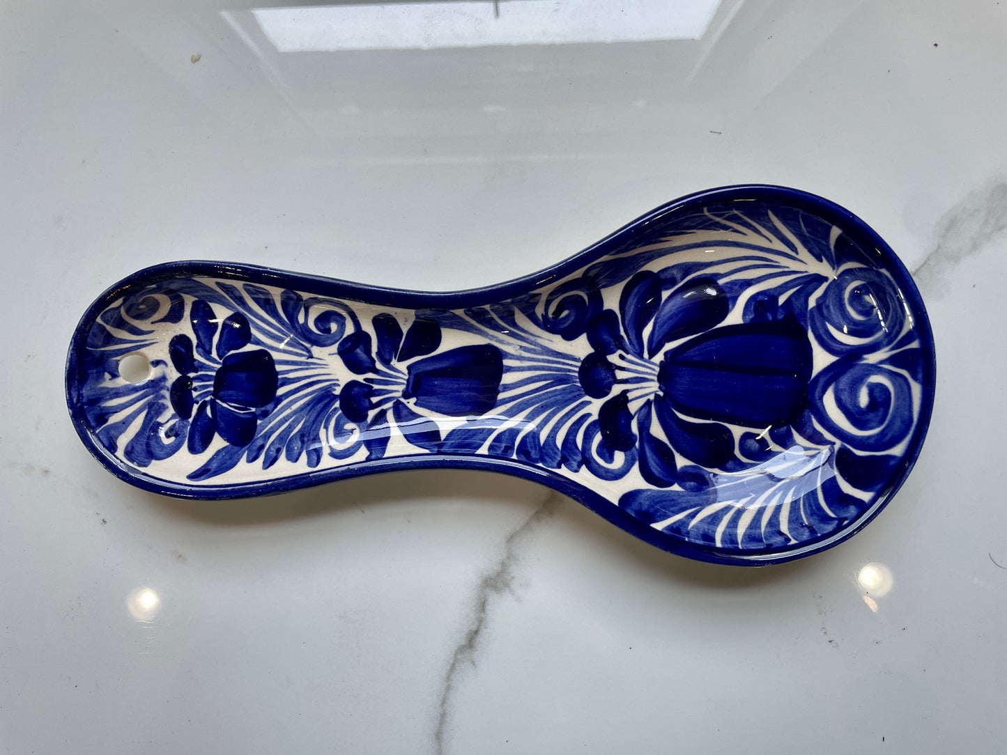 Blue And White Spoon and Tray 2pc Talavera Tray Set