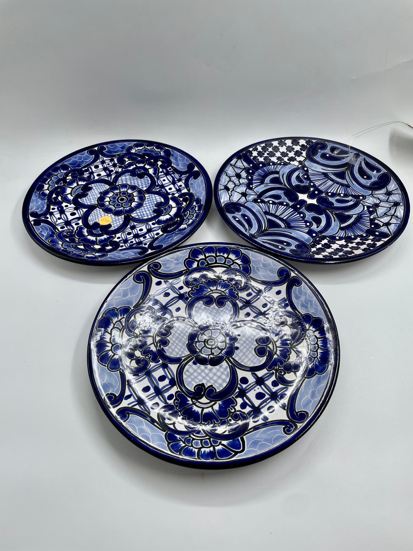 Blue and White Wall Hanged Decorative 3pc Talavera Plate Set