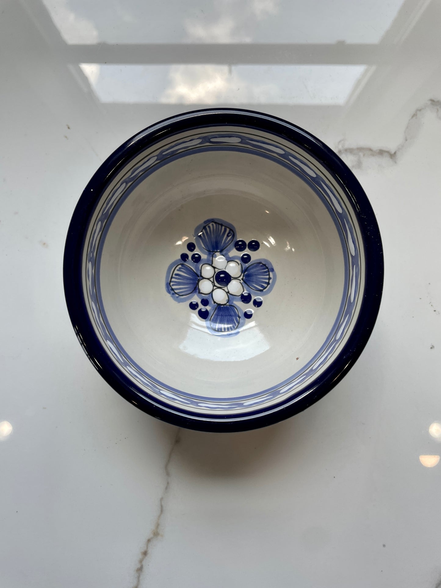 Blue and White Patterned 2pc Talavera Bowl Set