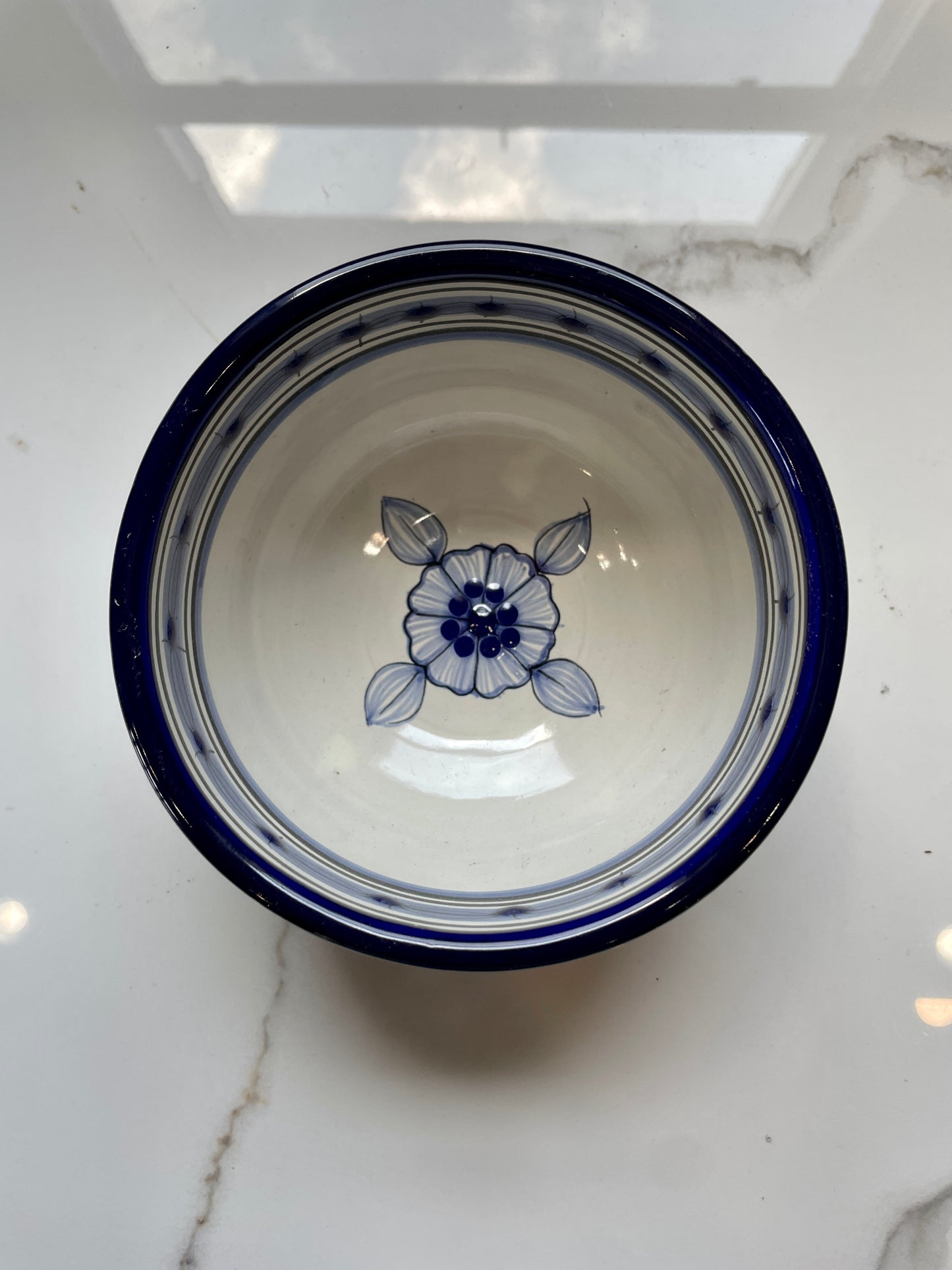 Blue and White Patterned 2pc Talavera Bowl Set