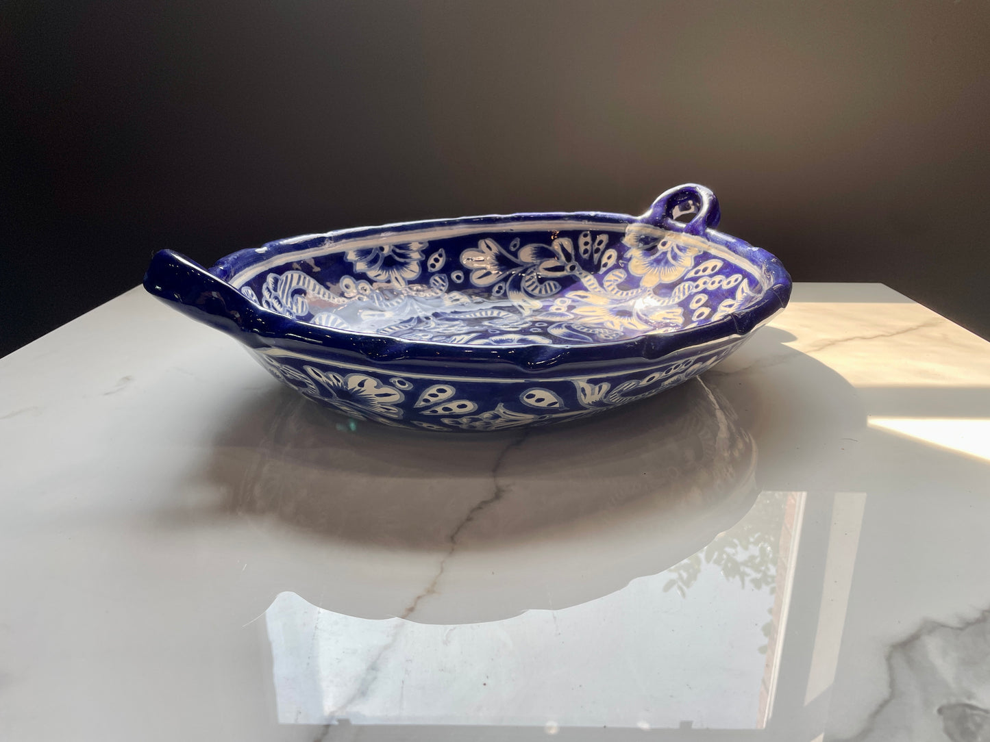 Blue and White Big Patterned Talavera Bowl