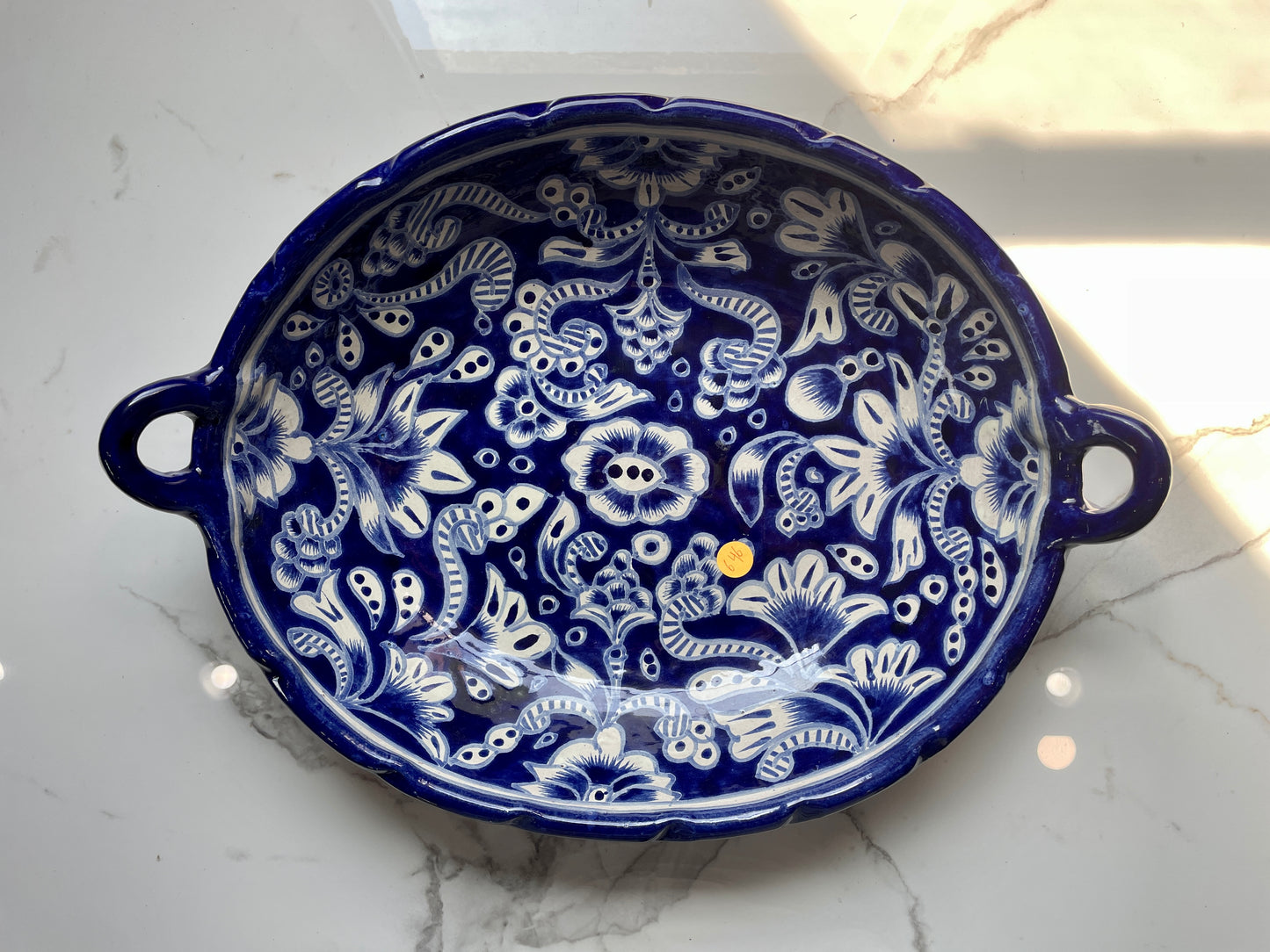 Blue and White Big Patterned Talavera Bowl
