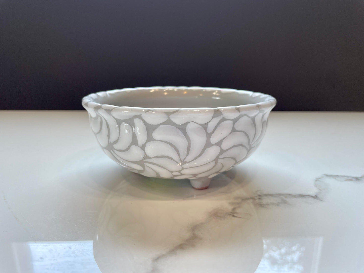 White Patterned 8pc Plate Talavera Set
