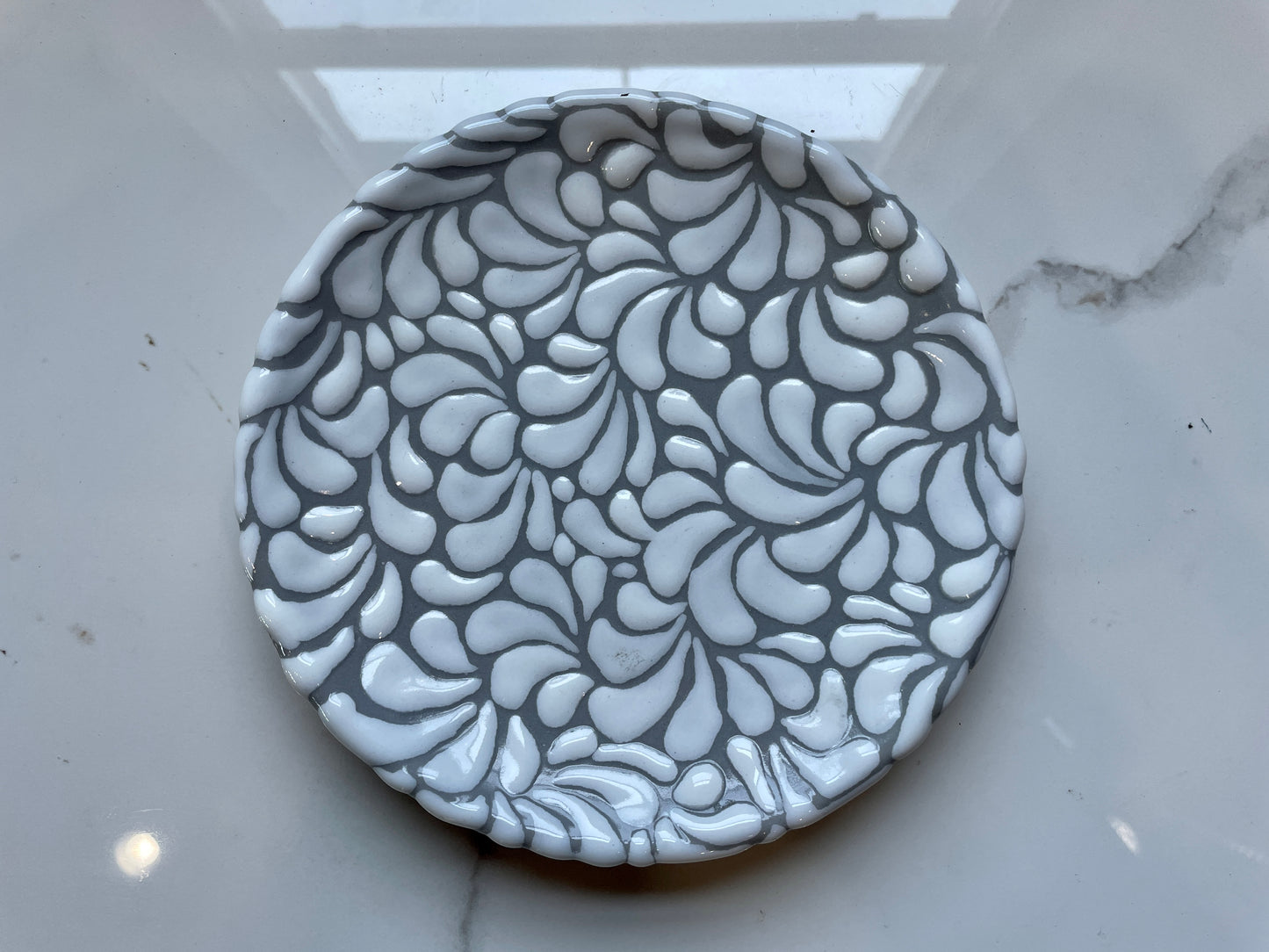 White Patterned 8pc Plate Talavera Set