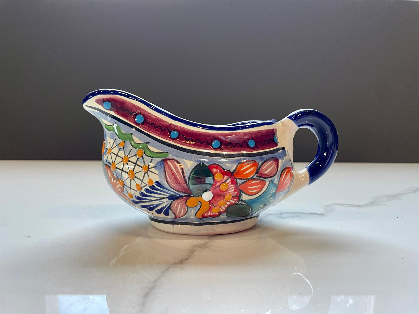 Multicolor Patterned 3pc Canoe Tea Talavera Set