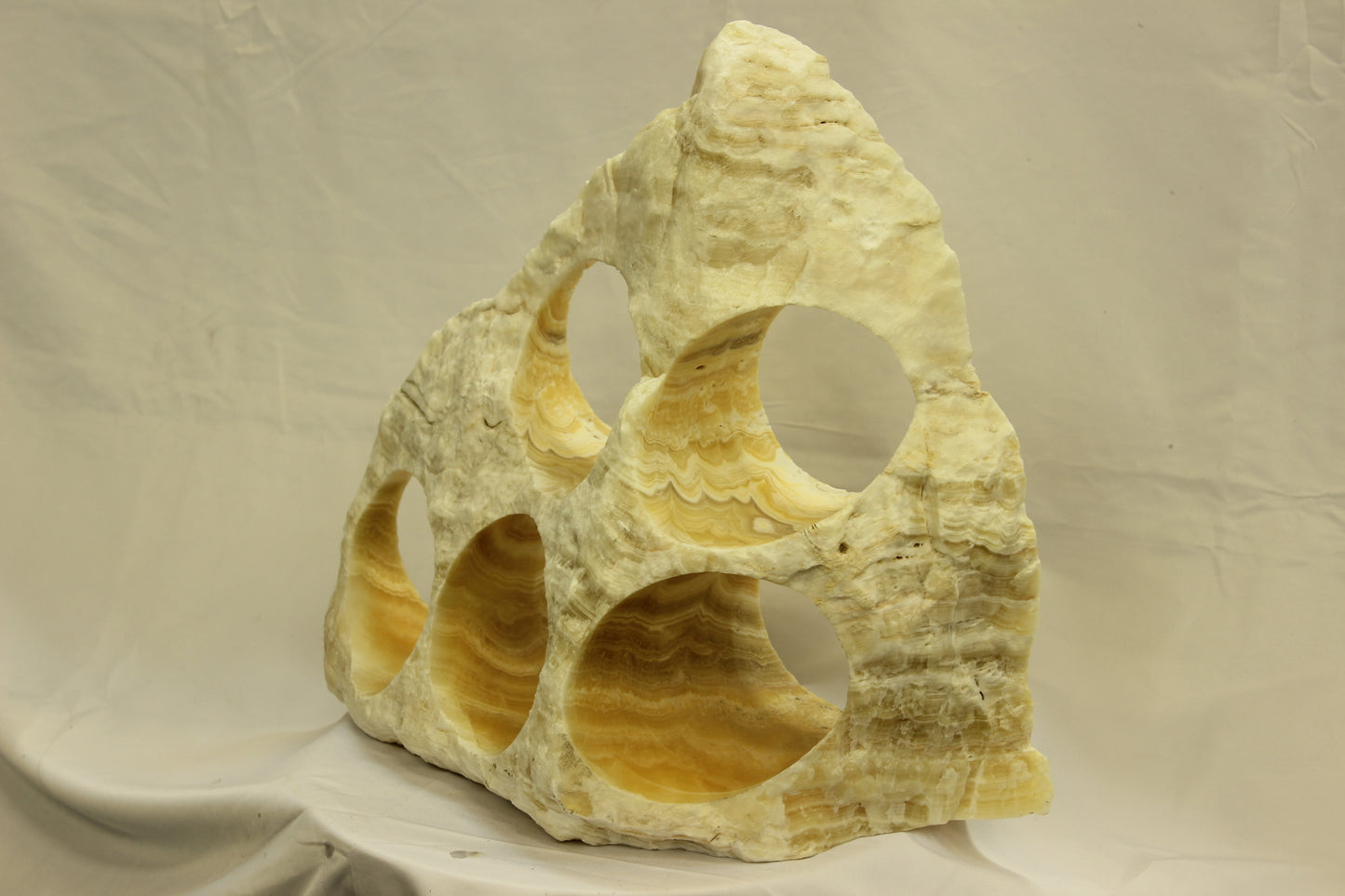 Beige & Yellow Onyx Stone Wine Holder