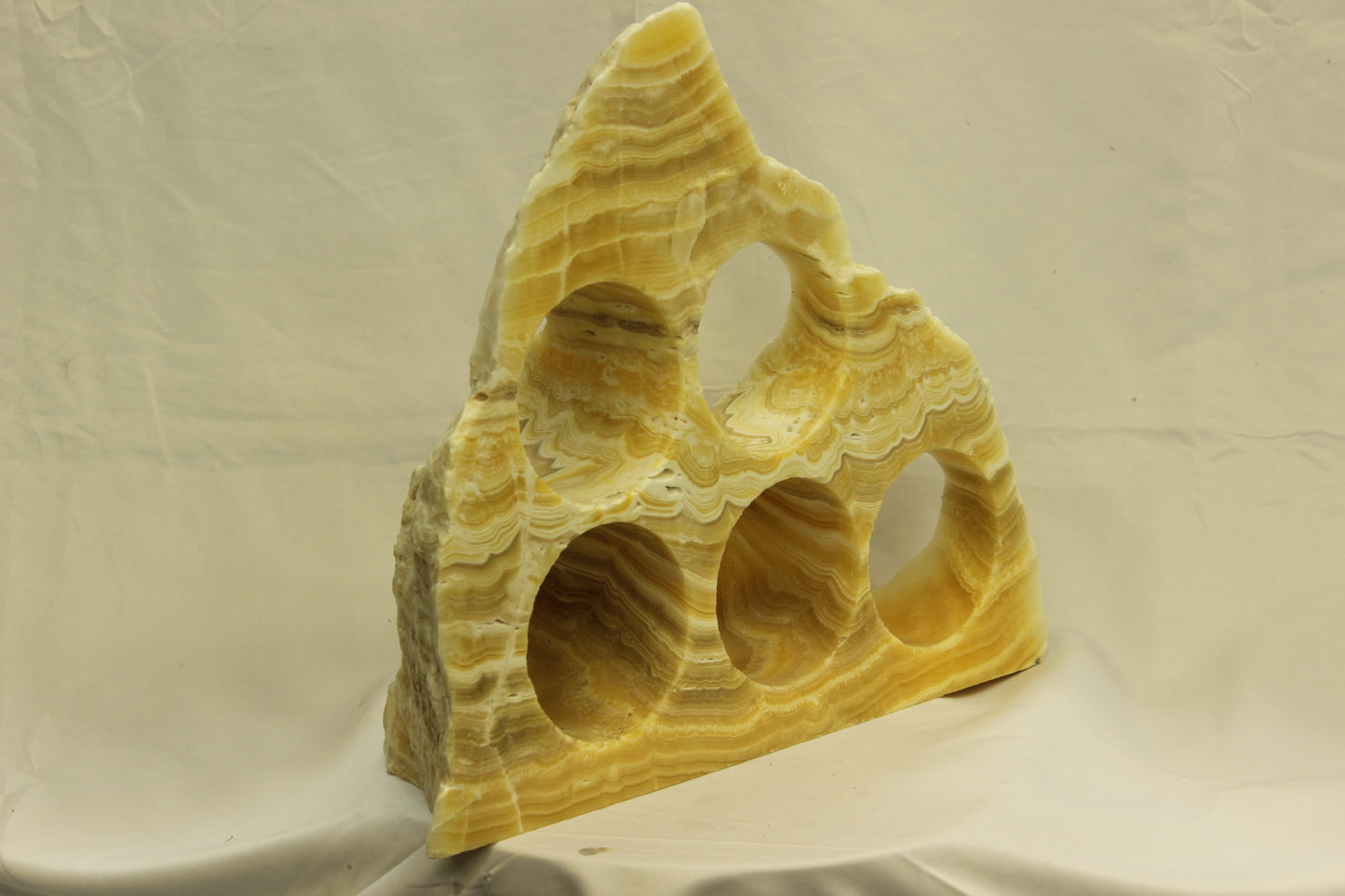 Beige & Yellow Onyx Stone Wine Holder