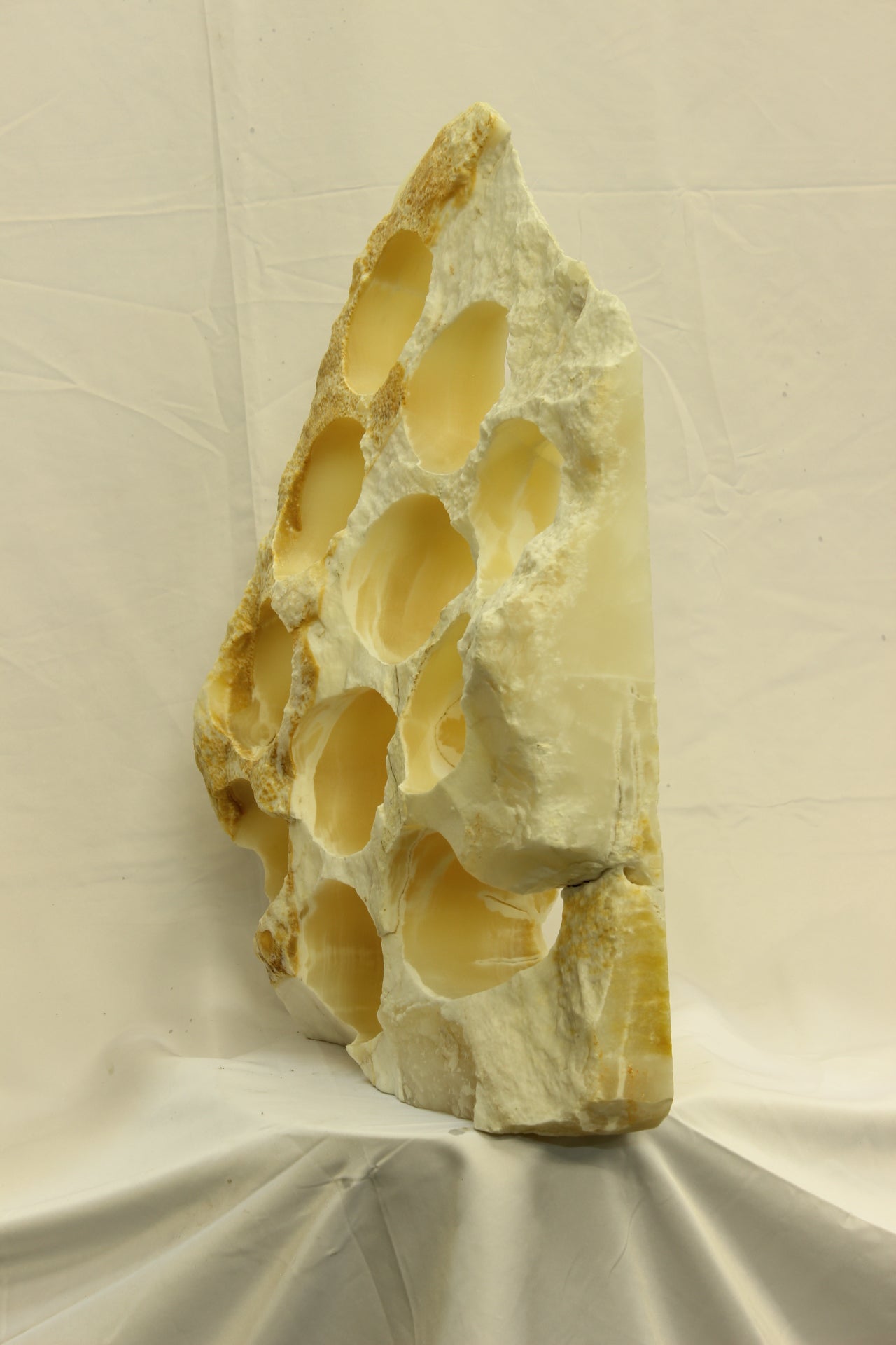 Yellow & White Onyx Stone Wine Holder