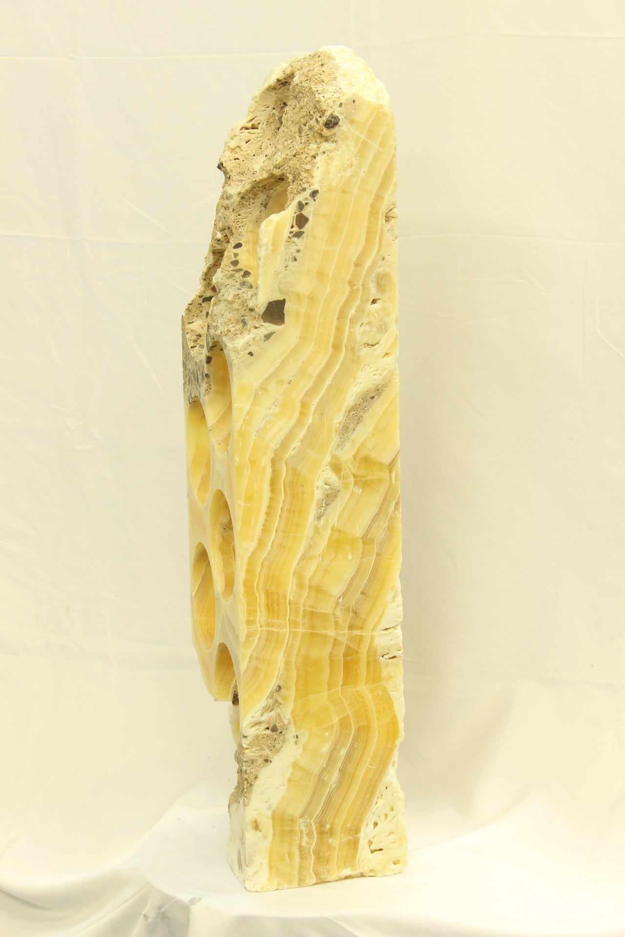 Yellow & Brown Onyx Stone Wine Holder