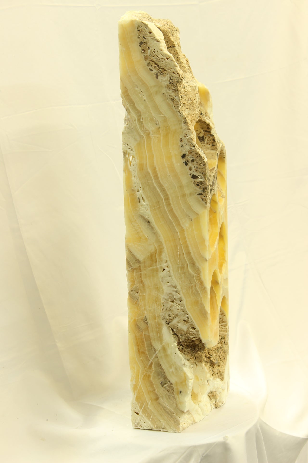 Yellow & Brown Onyx Stone Wine Holder
