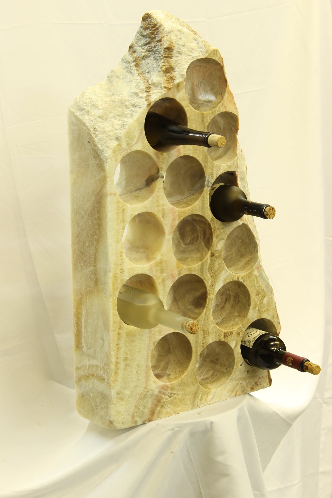 Red & Grey Onyx Stone Wine Holder