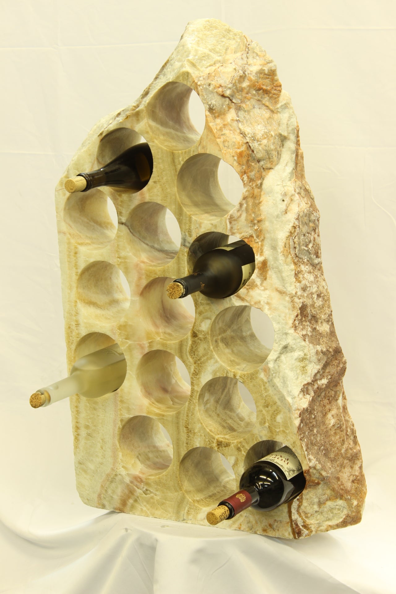 Red & Grey Onyx Stone Wine Holder