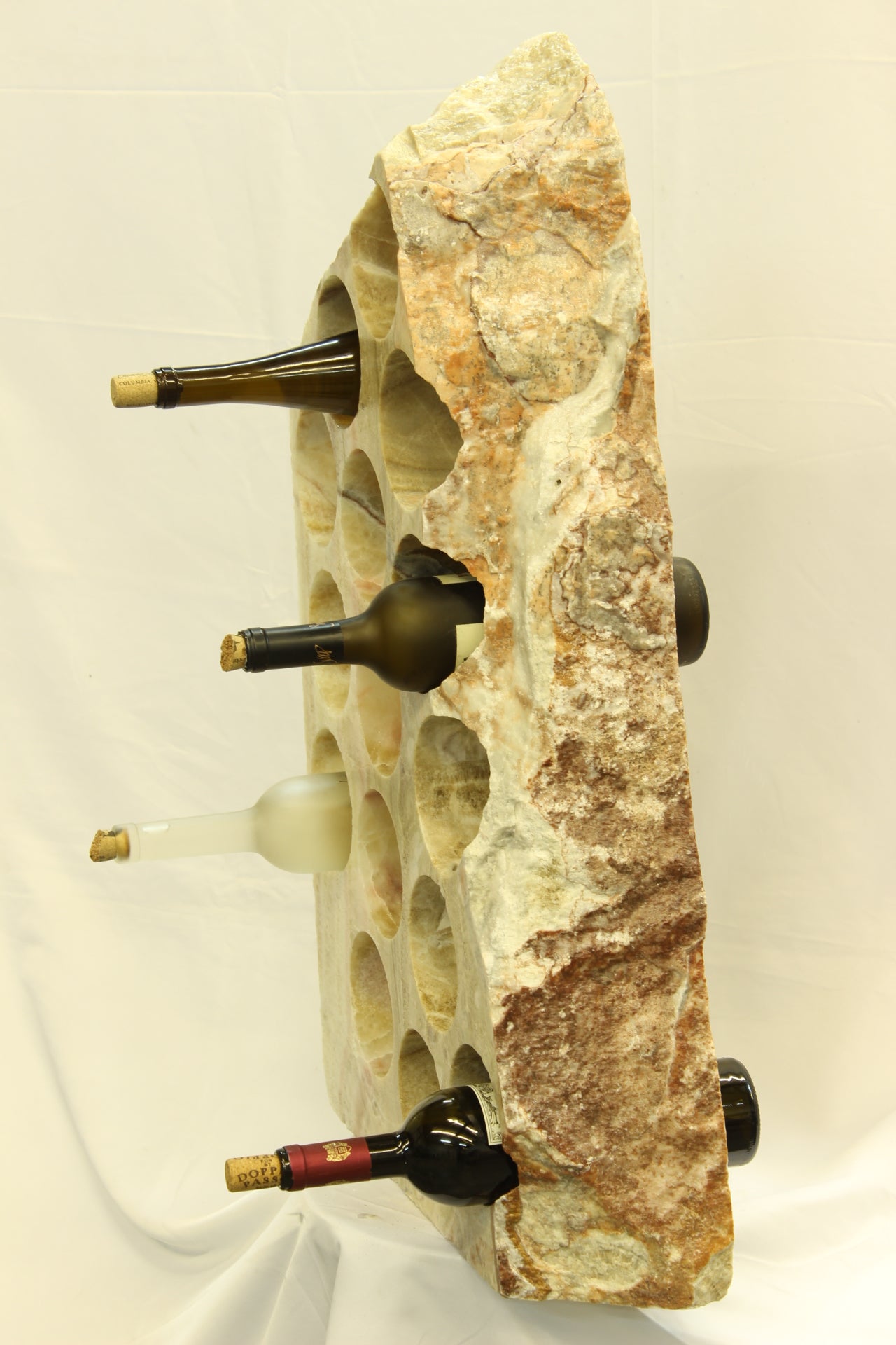 Red & Grey Onyx Stone Wine Holder