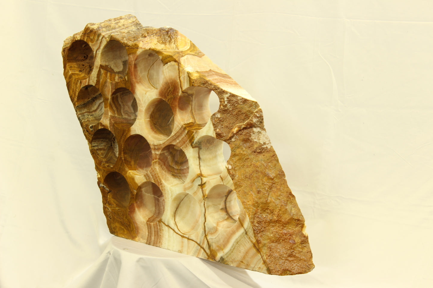 Red & White Onyx Stone Wine Holder