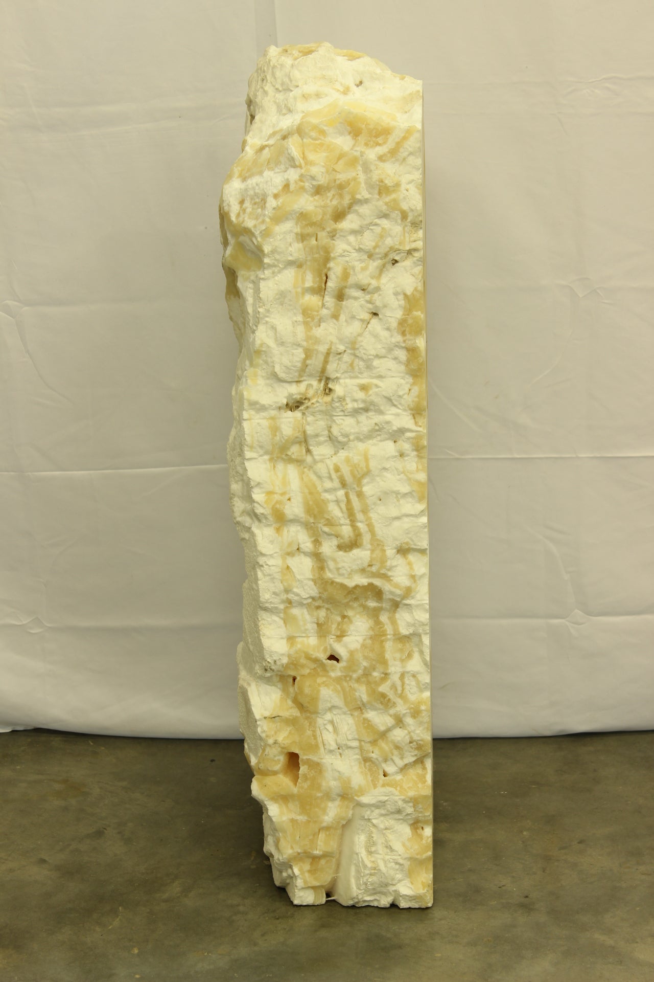 Large White & Beige Onyx Floor Wine Holder