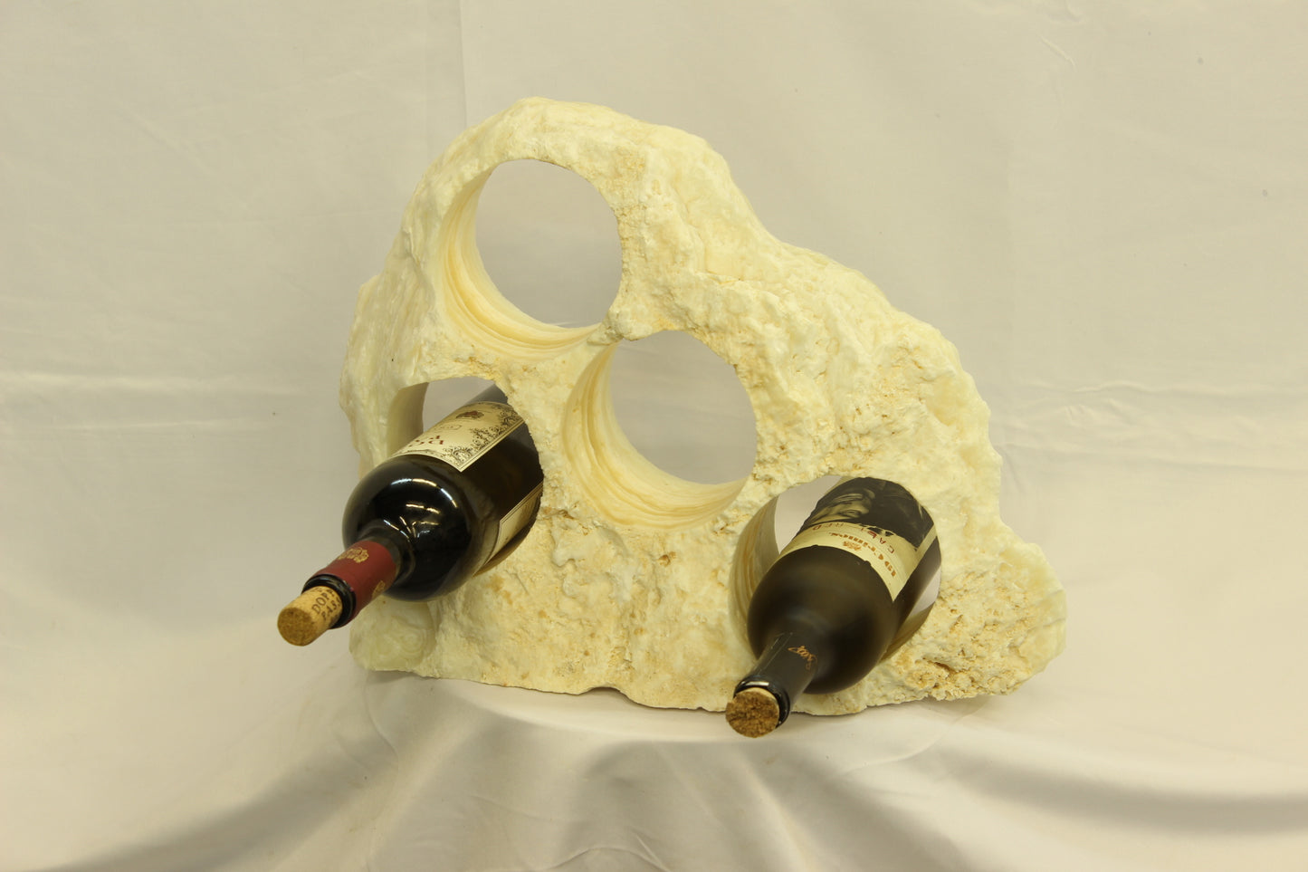 Yellow & Beige Onyx Stone Wine Holder