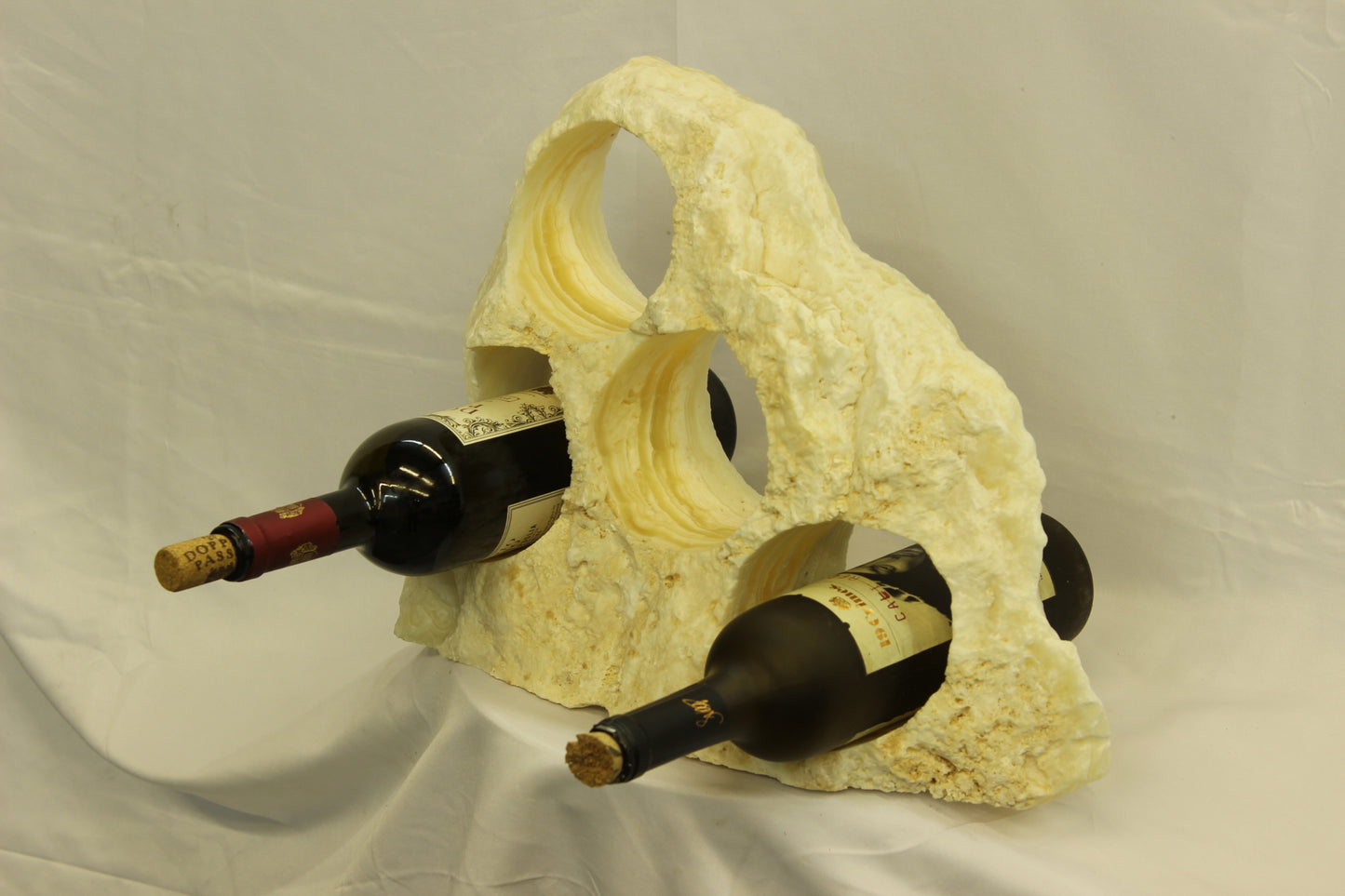 Yellow & Beige Onyx Stone Wine Holder