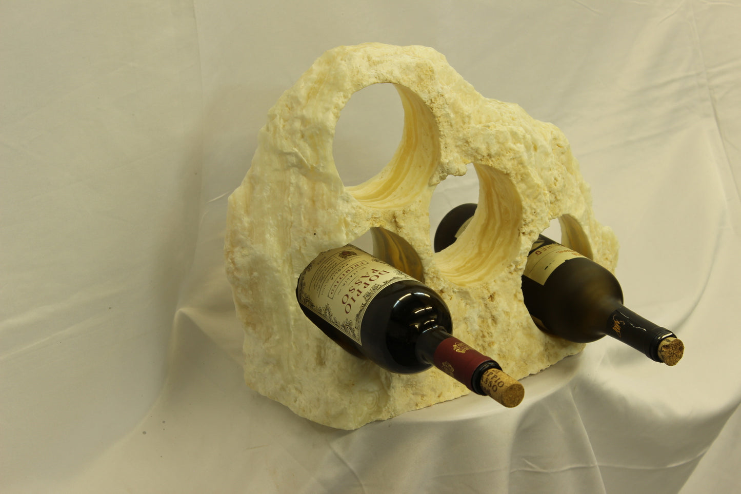 Yellow & Beige Onyx Stone Wine Holder