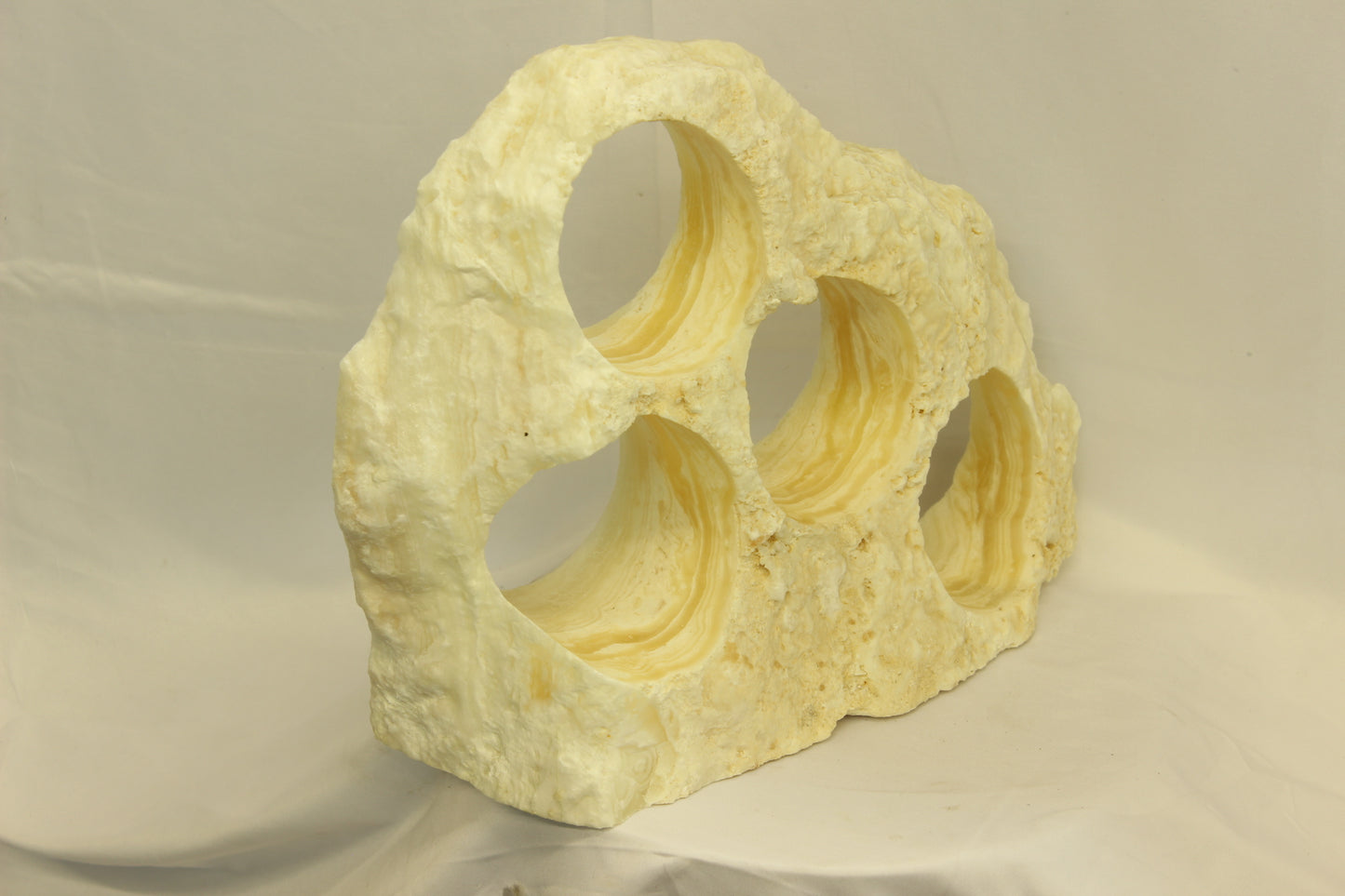 Yellow & Beige Onyx Stone Wine Holder