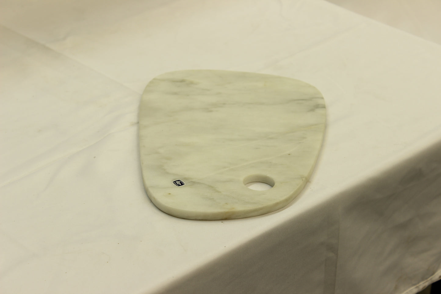 White Asymmetric Marble Cutting Board