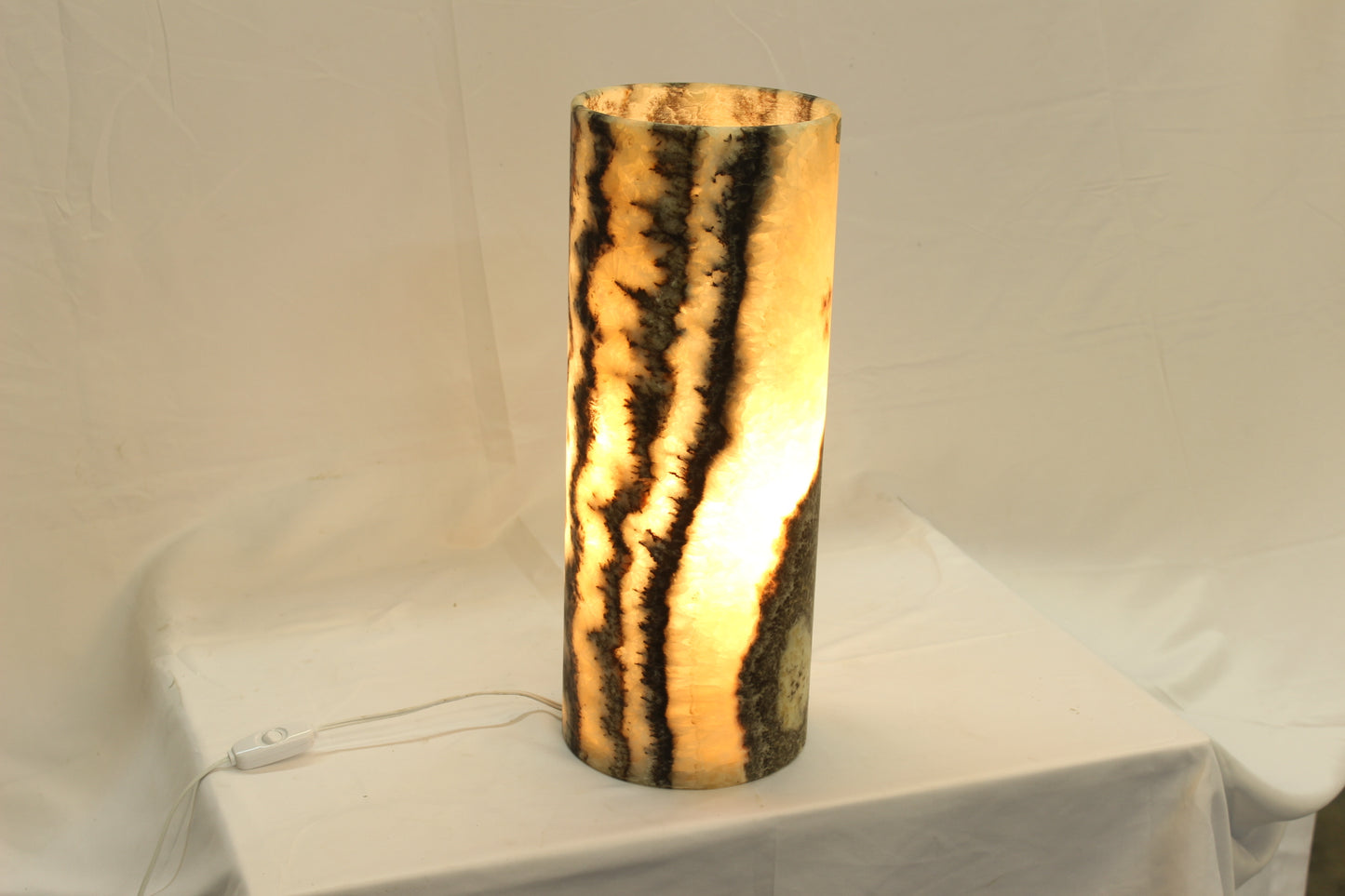 Orange & Black Bacterium Onyx Lamp
