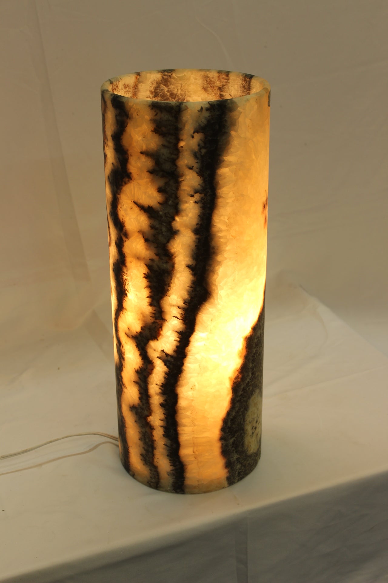 Orange & Black Bacterium Onyx Lamp