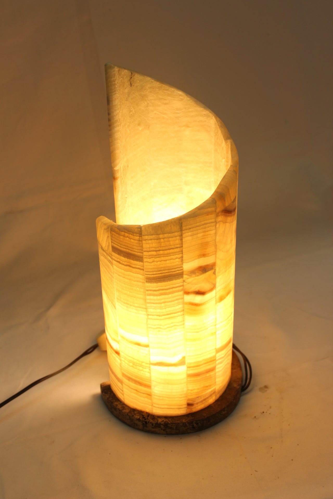 Large Beige Onyx Vortex Lamp