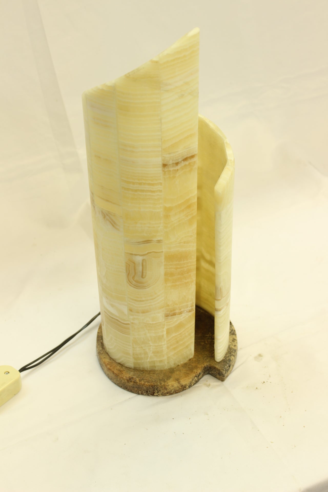 Large Beige Onyx Vortex Lamp