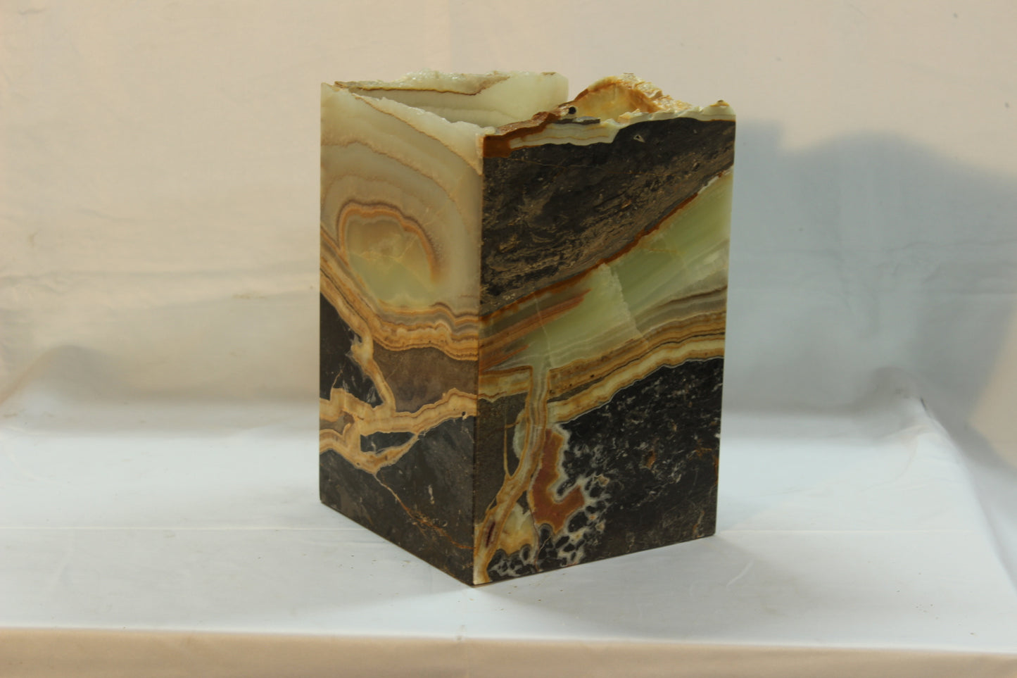 Eye of Providence Green & Black Onyx Lamp