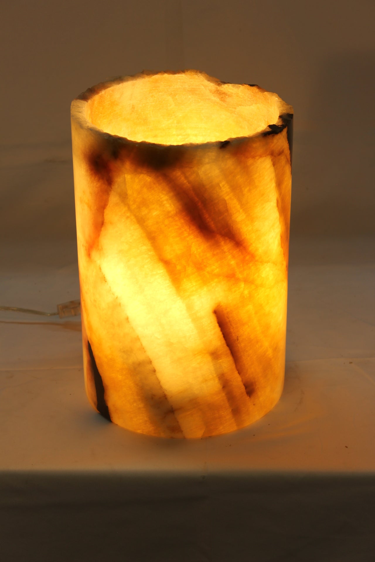 Orange Stratus Onyx Lamp